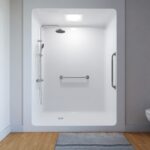 accessible shower with grab bar